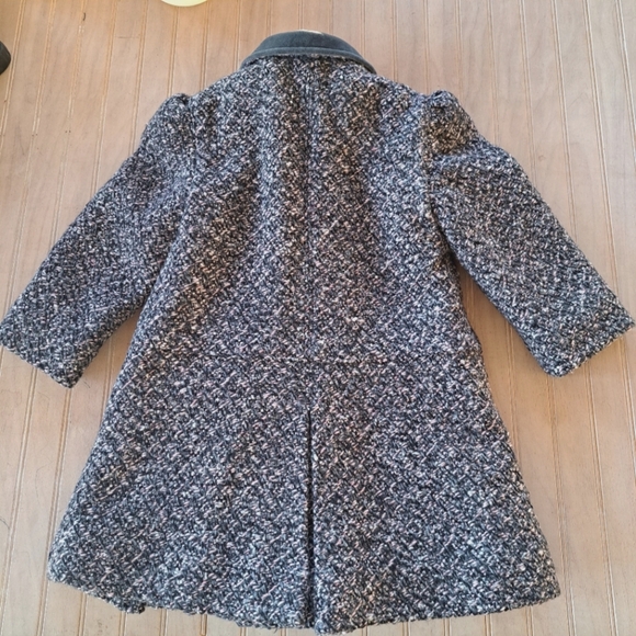 Rothschild Vintage Wool Princess Toddler Velvet Button Down Tweed Insulated Coat - Picture 9 of 11